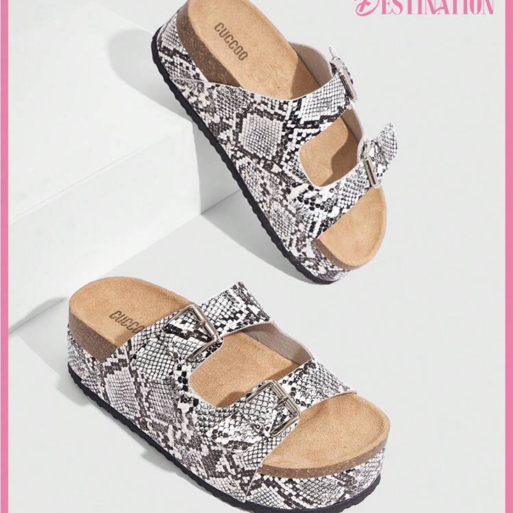 Woman Shoes Thick Sole Snake Pattern Fashionable Woven Flax Slippers